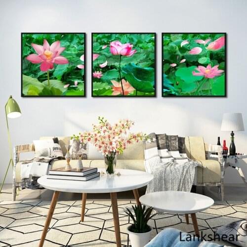 3 Pieces/set Canvas Painting Flower Wall Art Pictures Home Decor For Bedroom Quadros Painting On The Wall HD Poster Unframed
