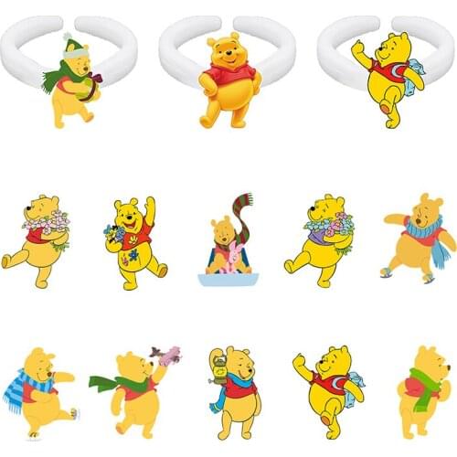 Disney Winnie The Pooh Animated Character Pattern Classic Cute Image Acrylic Ring Cartoon Ring Epoxy Ring For Friends