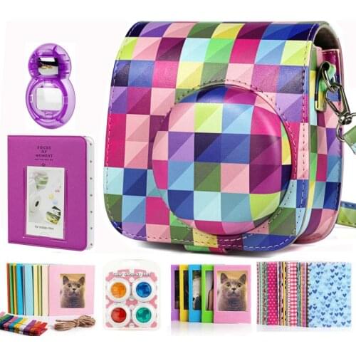 Fujifilm Instax Mini 9 8 Camera Color Accessories Bundle Kit Shoulder Bag Case Photo Album Film Frame Filters Selfie Lens Set