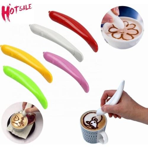 Creative Bird Cafe Drawing Pen For Kitchen Barista Tools Cappuccino Cafe Latte Art Coffee Tamper Coffee Painting Flowers Decor