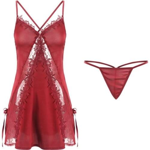 Summer Solid Color Female Satin Nightgown Lady Sexy Lace V-Neck Silk Night Dress Women Nighties Sleeveless Sleepwear Nightwear