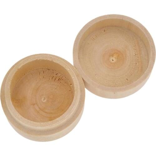 New Mini Round Pine Wood Ring Jewelry Trinket Soap Box Storage Container Gift Case