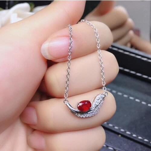 Charming red/blue/green gemstone pendant for women necklace natural emerald ruby sapphire real natural gem girl party gift