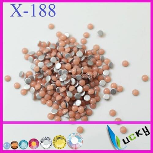 4320PCS 3mm half round shapehotfix epoxy flat pearl NEON PINK