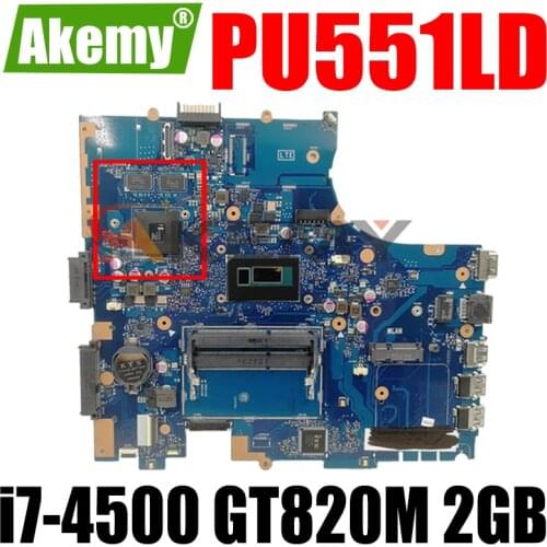 PU551LD i7-4500CPU GT820M 2GB Mainboard REV 2.0 For ASUS PRO551L PU551LD P551L PU551LA Laptop Motherboard Tested free shipping