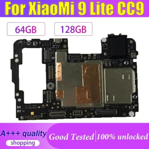 64G 128G Unlocked MainBoard Good Work For Xiaomi CC9 MiCC9 Mi 9 Lite Motherboard Logic Board With full Chips Circuits Flex Cable