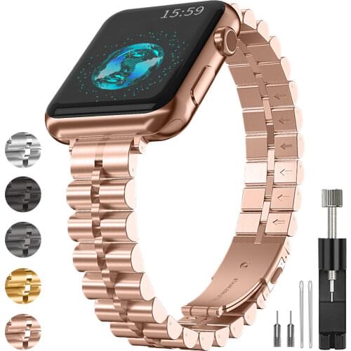 Watch band Compatible with Apple watch 38mm 40mm 42mm 44mm Metal stainless bands women/men Wristband apply to Iwatch 6/5/4/3/SE