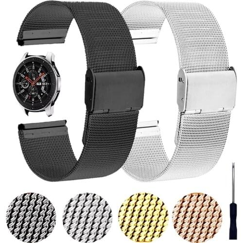 Milanese Stainless Steel Strap for Samsung Galaxy Watch 3 Active 2 40/44mm Bracelet Gear S2 S3 42/46mm Wristbands 20mm 22mm Band