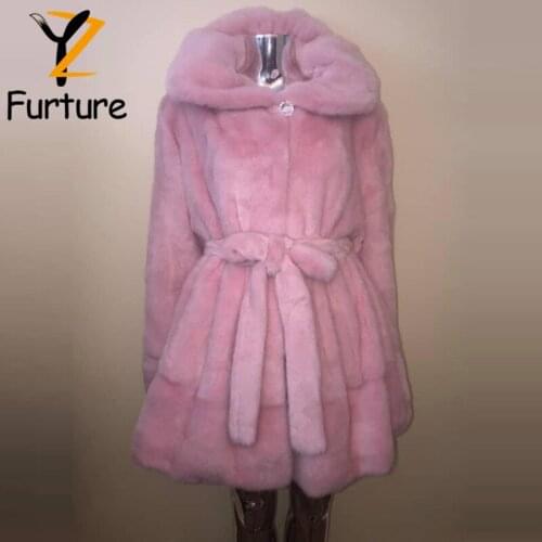 New Pink Natural Real Mink Fur Coats Fashion Woman Big Lapel Real Mink Jacket Slim Sashes Winter Warm Thick Real Fur Outerwear