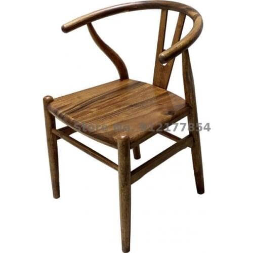 Nordic Modern Solid Wood Simple Dining Chair Walnut Dining Table And Chair Home Backrest Wooden Chair New Chinese Tea Table Y Ch