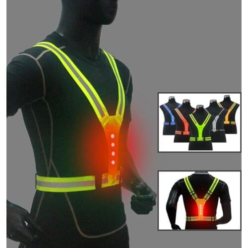 Highlight Reflective Straps Night Work Security Running Cycling Safety Reflective Vest High Visibility Reflective Safety Jacket