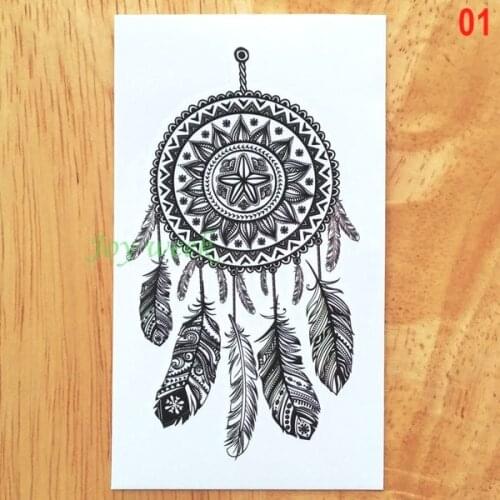Waterproof Temporary Tattoo sticker lace mandala dreamcatcher dream catcher tatto stickers flash tatoo fake tattoos for women 4