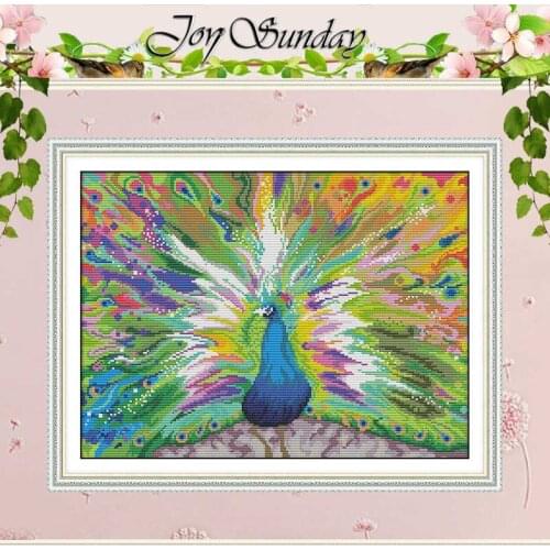 The Peacock Spreads Its Tail Patterns Counted 11CT 14CT Cross Stitch Sets DIY Cross-stitch Kits Embroidery Needlework Home Decor