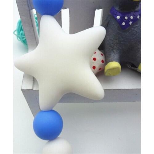 Pacifier Clips Food Grade Silicone Beads Bebe Safe Pacifier Star Chain Holder Chewlery Baby Products Gifts