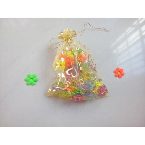 Gold heart organza bags 15x20cm 1000pcs jewelry packaging display bags gifts drawstring bag pouch jewelry bag for bracelets