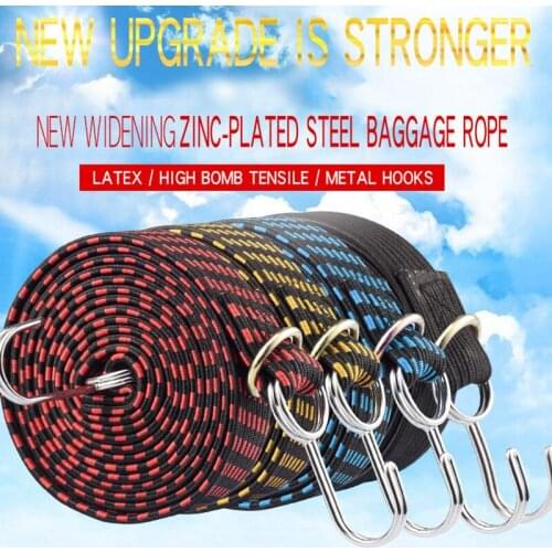 1pc MTB Mountain Bike Motorcycle Cycling Luggage Stacking Binding Rope Elastic Cord Strap Fixed Band Hook Bicycle Accessories