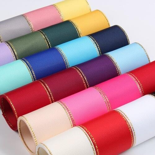 10 Yards Grosgrain Ribbon Double Face Gilt Ribbon For DIY Handmade Hair Bows Gift Packaging Wedding Party Decoration