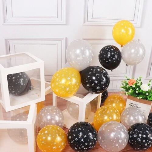 100pcs 12inch babys breath printing latex balloon transparent star balloon wedding decoration birthday party baby shower gift