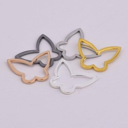 16.5 * 20mm geometric simple butterfly pendant DIY handmade pendant minimalist earring pendant copper jewelry accessories