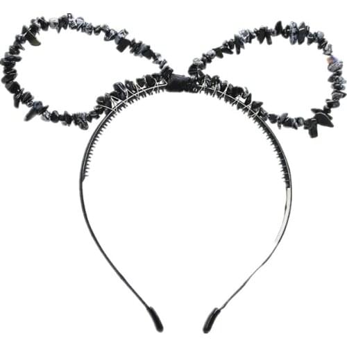 2021 New Arrival Multicolored stone Hair Knotted Hair Band for Women Headbands Hairbands Headwear Handmade hoop