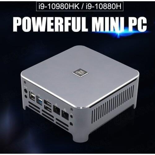 2021 Eglobal Mini PC Intel Core I9 10980HK 16GB DDR4 512GB NVME 2 Lans Windows 10 2*DDR4 2*NVMe Gaming PC ComputerType-C 3x4K