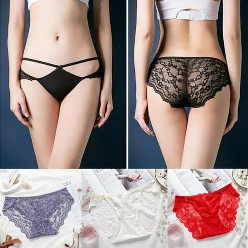 2021 Womens New Underwear Womens Lace Low Waist Sexy Seamless Thread Hollow Transparent Briefs Thin Section Women Panties
