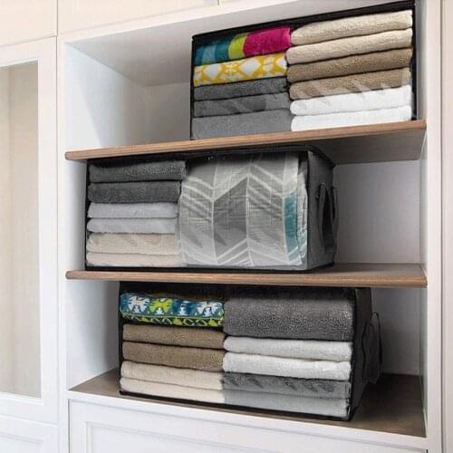 3Pcs Folding Non Woven Quilt Storage Bag Large Capacity Quilt Blankets Organizer Wardrobe Clothes Dustproof Zipper Pouch Supplie