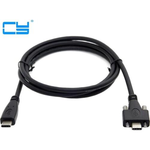 4FT USB 3.1 Type c USB-c with Dual Screws Locking male to USB Type-c male 10Gbps Data Cable 1.2m Panel Mount Type
