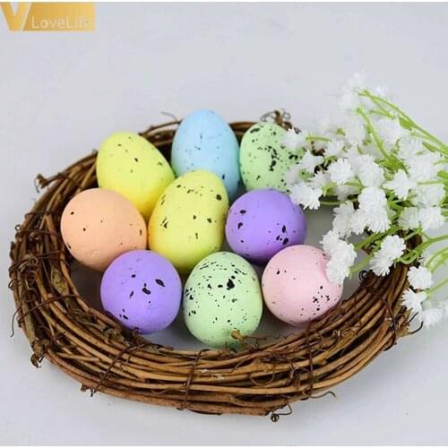 50pcs Foam Bird Egg Rattan Bird Nest Easter Decor Prop Artificial Nest for Garden Ornament DIY Creative Home Decor Kids Toy