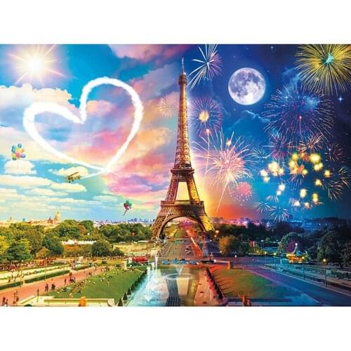 5D DIY Square/Round Diamond Painting Tower Landscape Cross Stitch Diamond Embroidery Scenery Full Round Rhinestones Love Gift