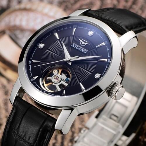 AILANG top watch brand AI wave 2017 new automatic mechanical watch mens true leather belt watch waterproof 3ATM