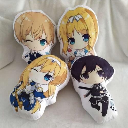 Anime Sword Art Online Figure Doll Plush Toy 45cm Double-sided Stuffed Cushion Cute Throw Pillow Toy Gift
