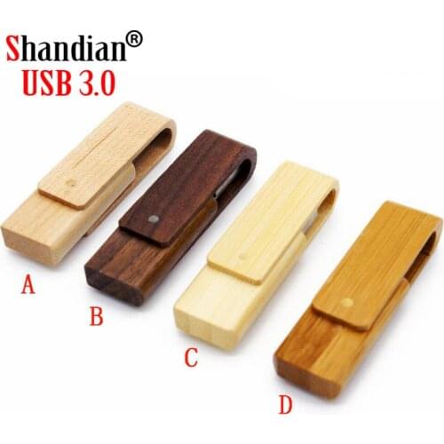 Free LOGO Rotatable Wooden USB 3.0 Flash Drive 4G 8G 16G 32G 64GB 128GB Portable Pen Drives High Speed Memory Stick Gifts U Disk