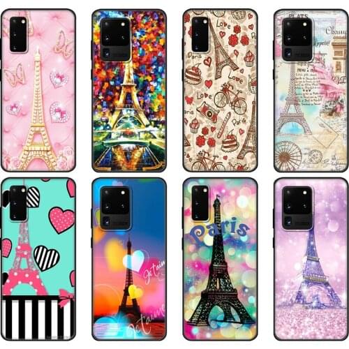 Black tpu Case For Samsung galaxy S20 /S20 PLUS/S20 ultra/S20+ /S20FE back cover Charming Paris Art