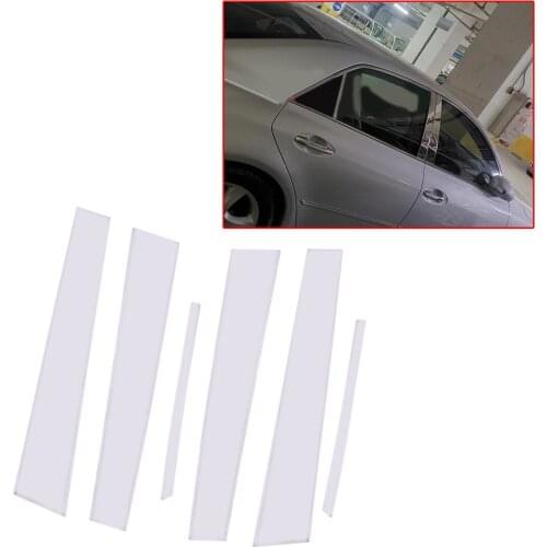 CITALL 6Pcs/Set Door Window Pillar Post Cover Trim Protector Fit For Toyota Camry Sedan 2007 2008 2009 2010 2011 Stainless Steel