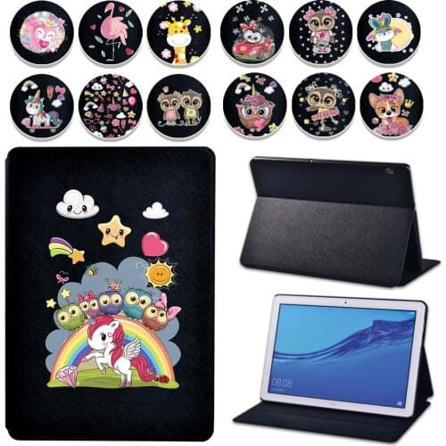 Tablet Case for Huawei MediaPad M5 Lite 8"/M5 Lite 10.1"/M5 10.8"/T3 8"/T3 10 9.6"/T5 10 10.1 Adjustable Flip Stand Tablet Cover