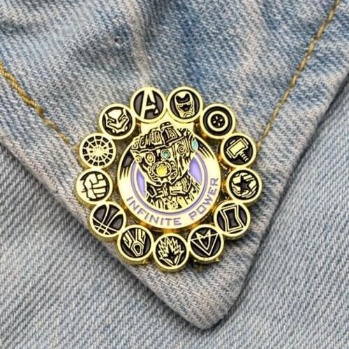 LT962 Thanos Infinity Gauntlet Movie Collection Enamel Lapel Pin Badge Pins Hats Clothes Backpack Decoration Jewelry Accessories