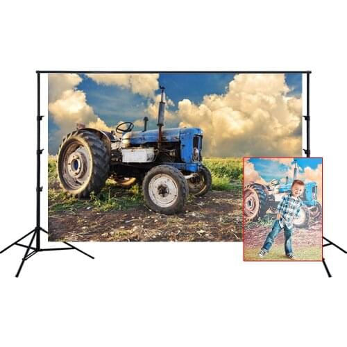 HUAYI Photography Backdrop Newborns Child Baby Birthday Photobooth Background Tractor Farm Photo Backdrop Props D-8614