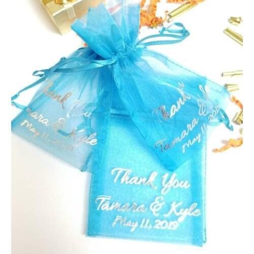 CUSTOM colorful Mr&Mrs Organza Bags Fabric Favour Bags | Drawstring Pouch | Wedding Mesh Candy Bags | Brdial Party Gift Bags