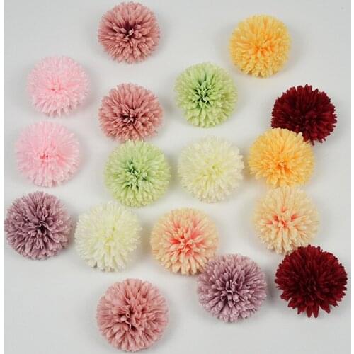 Simulation Dandelion Flower Heads Chrysanthemum Ping Pong Chrysanthemum Korean DIY Wedding Flower Wall Fake Flower Silk Flower