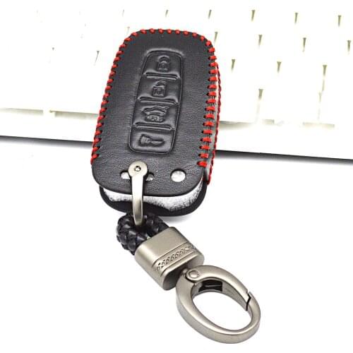 Leather Car Key Cover with Key Holder For Kia Forte KX3 K5 K3 Carens Shuma Sorento Sportage R Mohave 2017 Rio 3 K2 Soul
