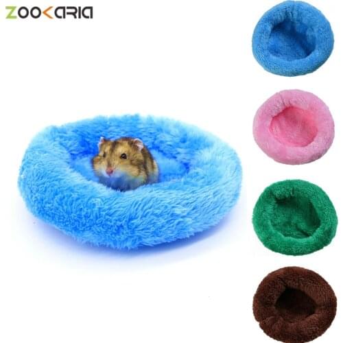 Hamster Bed Pad Round Velvet Sleep Mat House Pad Squirrel Hedgehog Rabbit Chinchilla Bed Mat House Nest Hamster Accessories