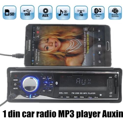 Best selling 12V 1 DIN remote control Car Audio Car Radio Stereo Player support Bluetooth AUXIN/FM/USB/SD