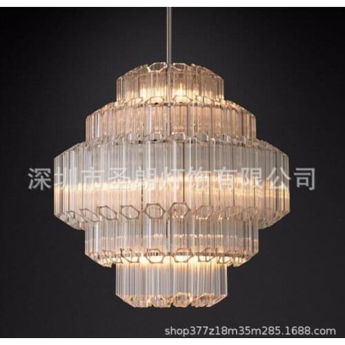 Plum blossom glass rod chandelier RH American modern minimalist retro luxury designer soft decoration villa lamp