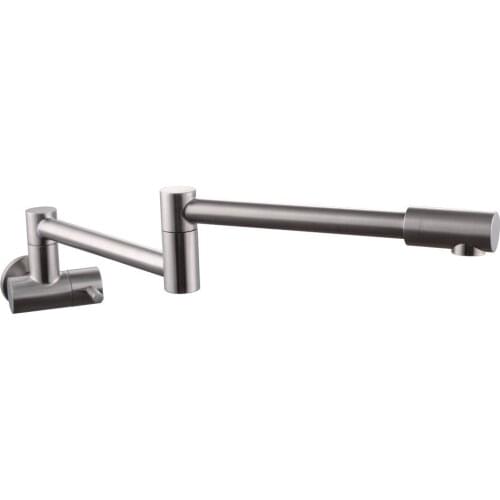 Brushed Articulating Kitchen Faucet Stainless Steel Pot Filler Double Joint and 360 Degree Rotating Aerator--5221