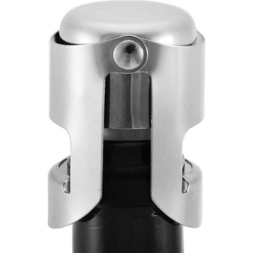 Mayitr 1pc Metal Bottle Stopper Stainless Steel Wine bottle stopper Vacuum Sealer Cap Champagne Sealer Bar Kitchen Tools