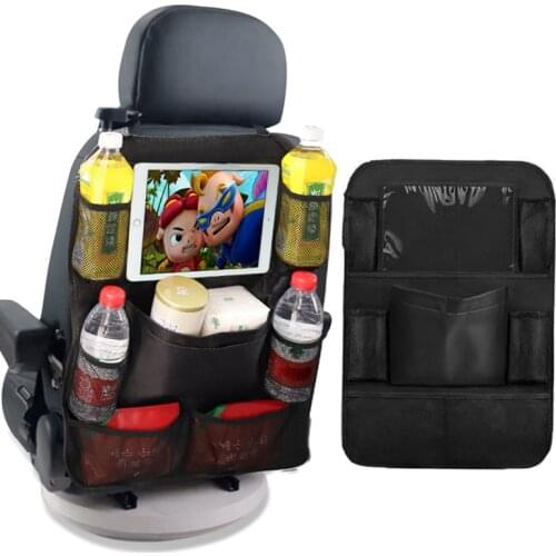 Multifunction Car Auto Seat Back Bag Organizer Oxford Cloth Car Interior Storage Bag with Tablet Holder and Water Cup Drink Rack
