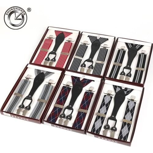 2016 Men Suspender with 4 clips mens men braces suspenders