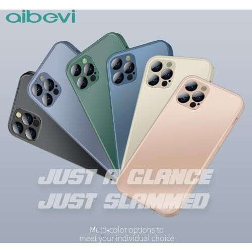 Aibevi Soft TPU Case For iPhone 12 Pro Max 12 Mini Coque Cover Shell Case Solid Color Cover Shockproof Luxury Protective Case