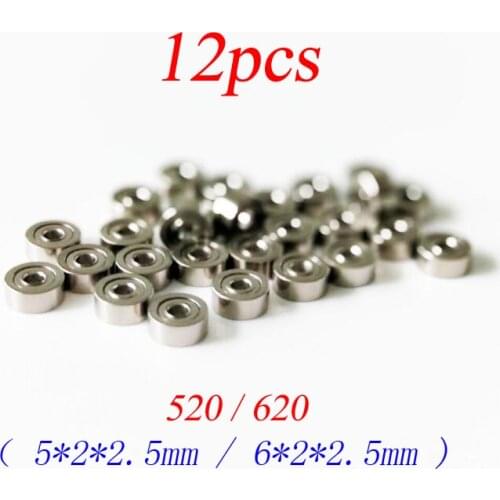 12Pcs Homemade Mini 4WD Parts 520/620 Bearing 5mm 6mm Tamiya Car Model Guide Roller/Chassis Accessory